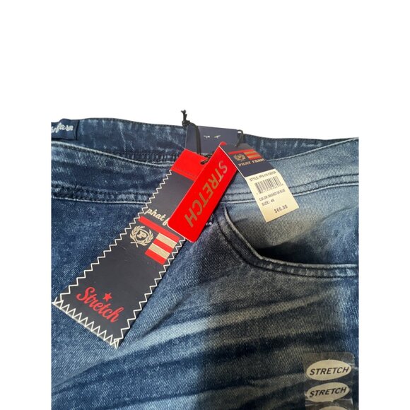 Phat Farm Mens Stretch Denim Shorts Size 46 Distressed Blue Wash Casual Wear - Picture 3 of 4